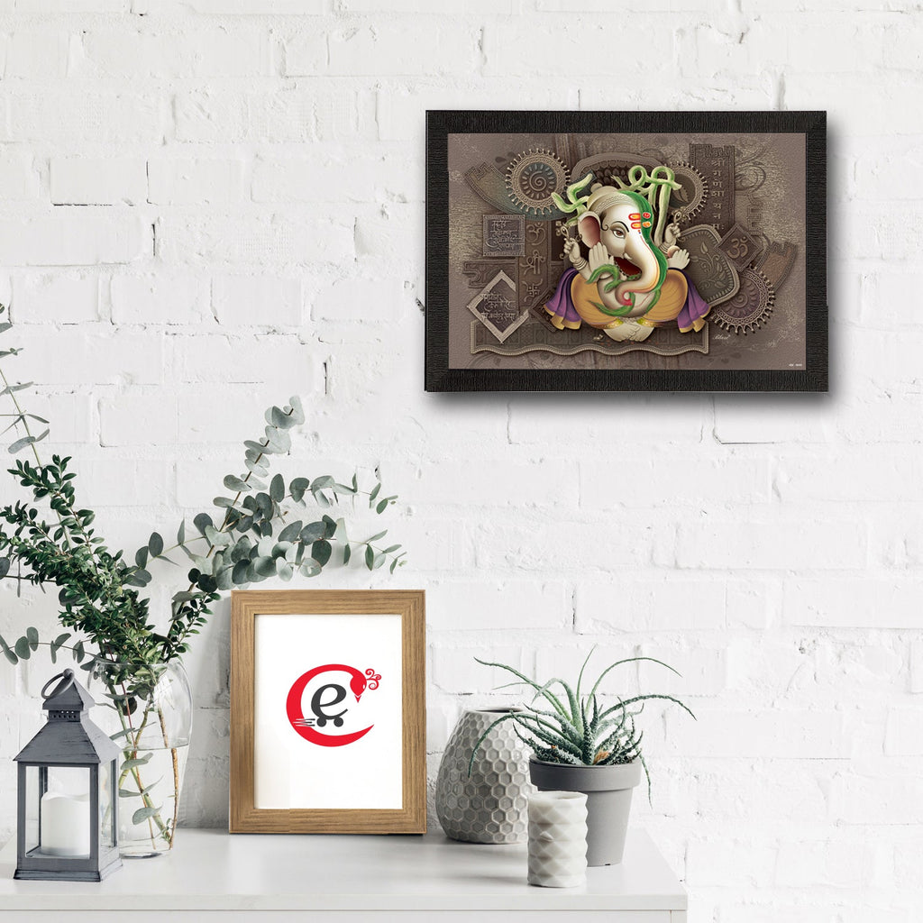 Lord Ganesha Satin Matt Texture UV Art Painting Kafalo