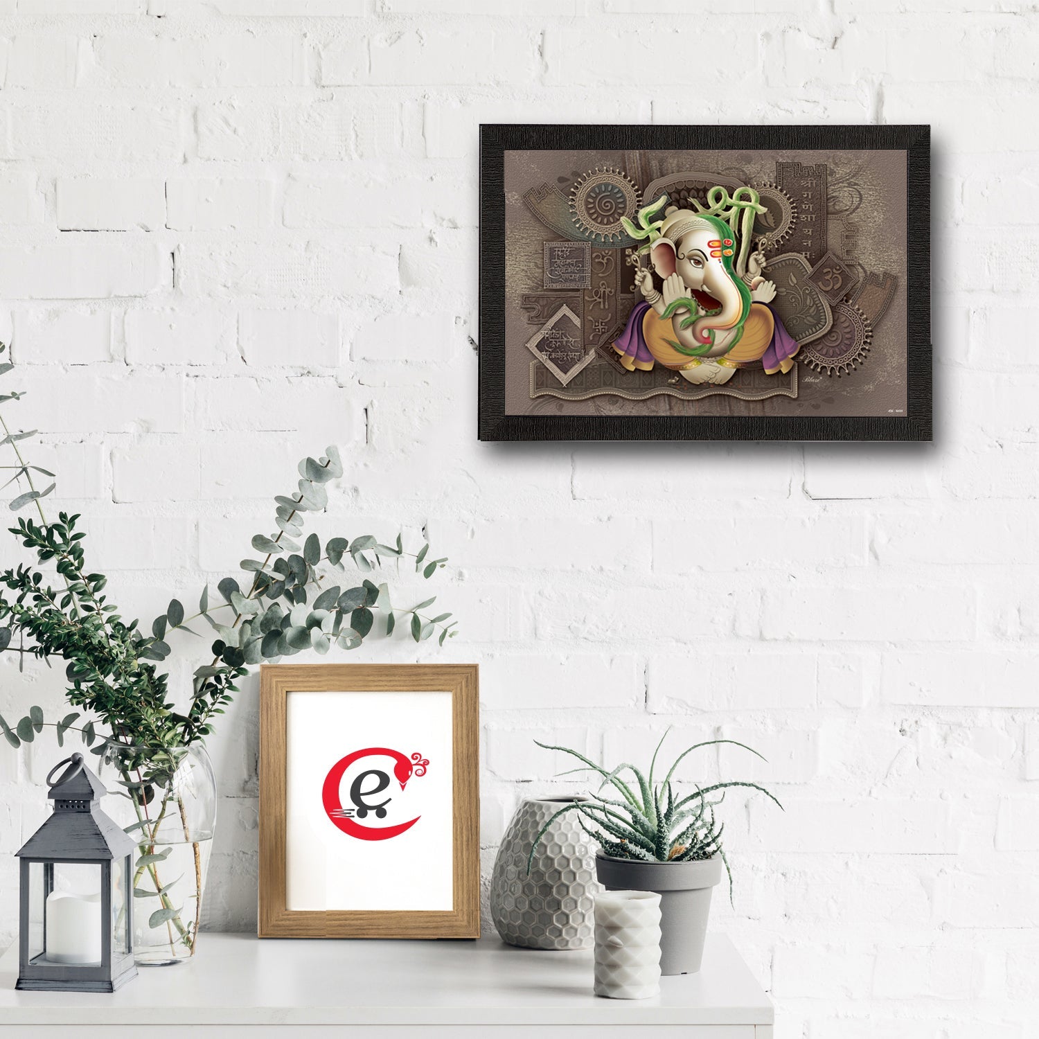 Lord Ganesha Satin Matt Texture UV Art Painting Kafalo