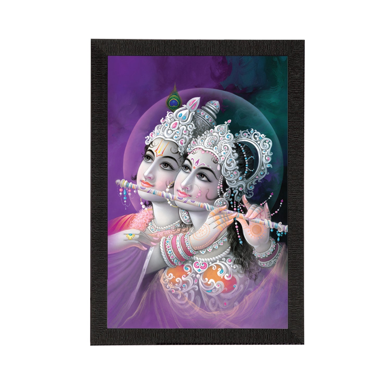 Radha Krishna Satin Matt Texture UV Art Painting Kafalo