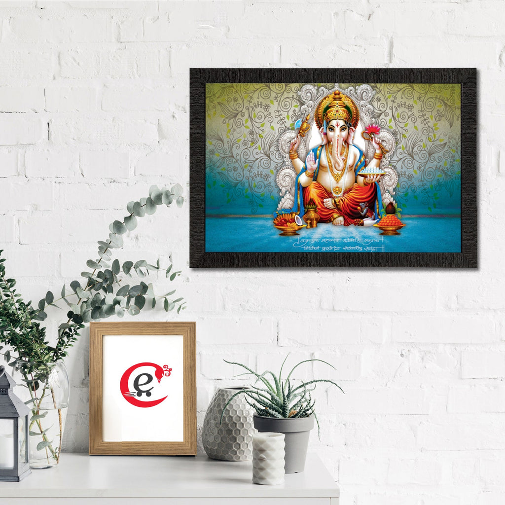 Lord Ganesha Satin Matt Texture UV Art Painting