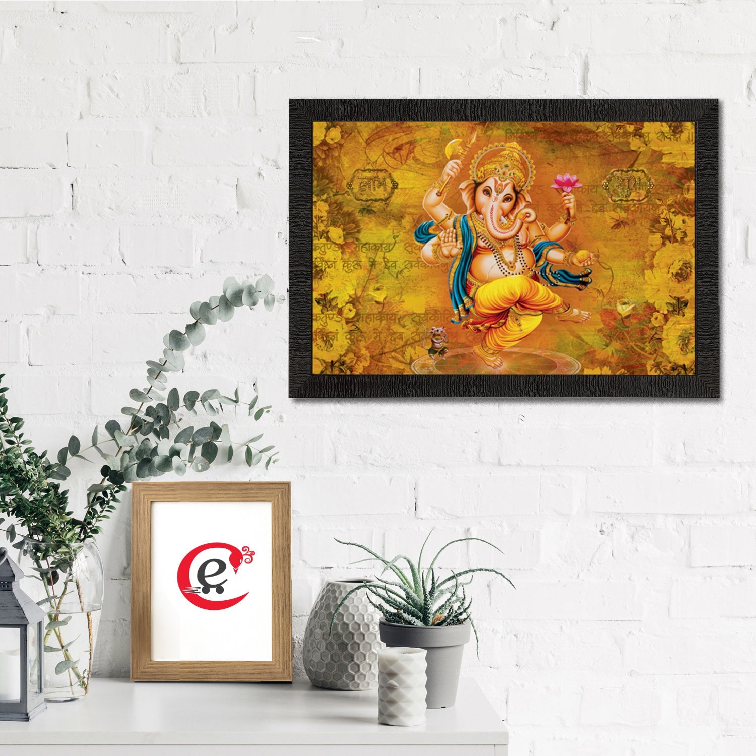 Lord Ganesha Satin Matt Texture UV Art Painting