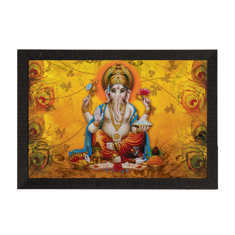 Lord Ganesha Satin Matt Texture UV Art Painting