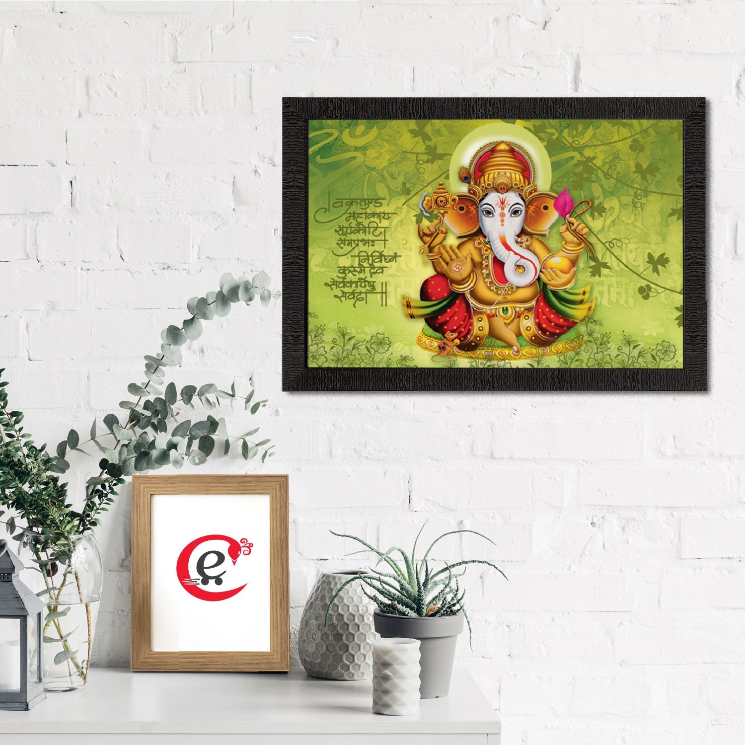 Lord Ganesha Satin Matt Texture UV Art Painting