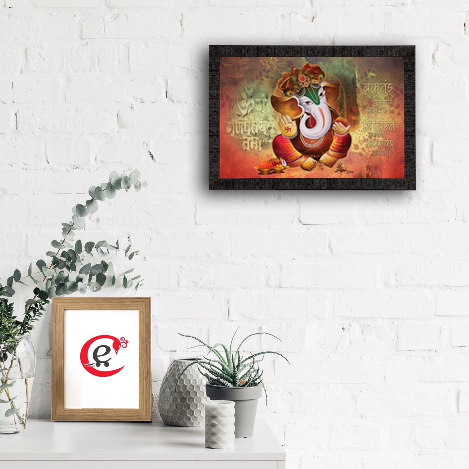 Lord Ganesha Satin Matt Texture UV Art Painting Kafalo