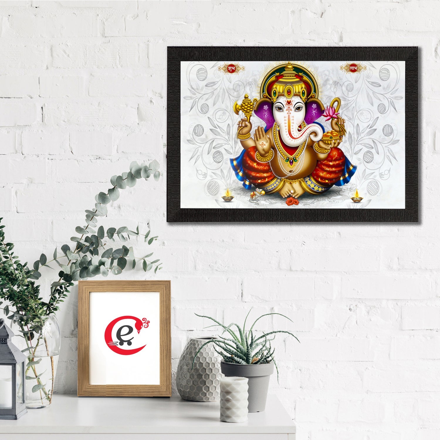 Lord Ganesha Satin Matt Texture UV Art Painting Kafalo