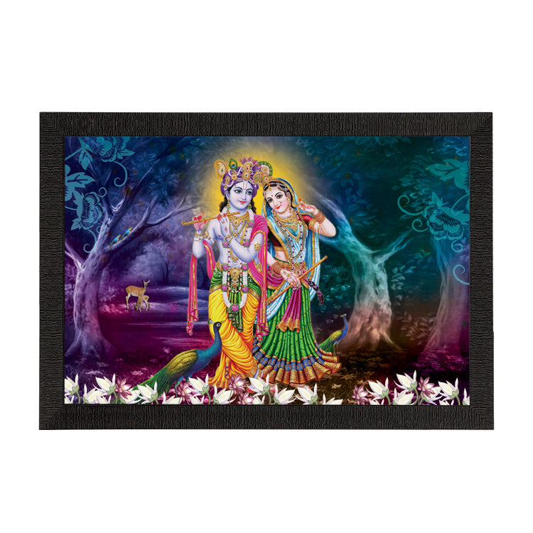 Radha Krishna Playing Flute Satin Matt Texture UV Art Painting Kafalo