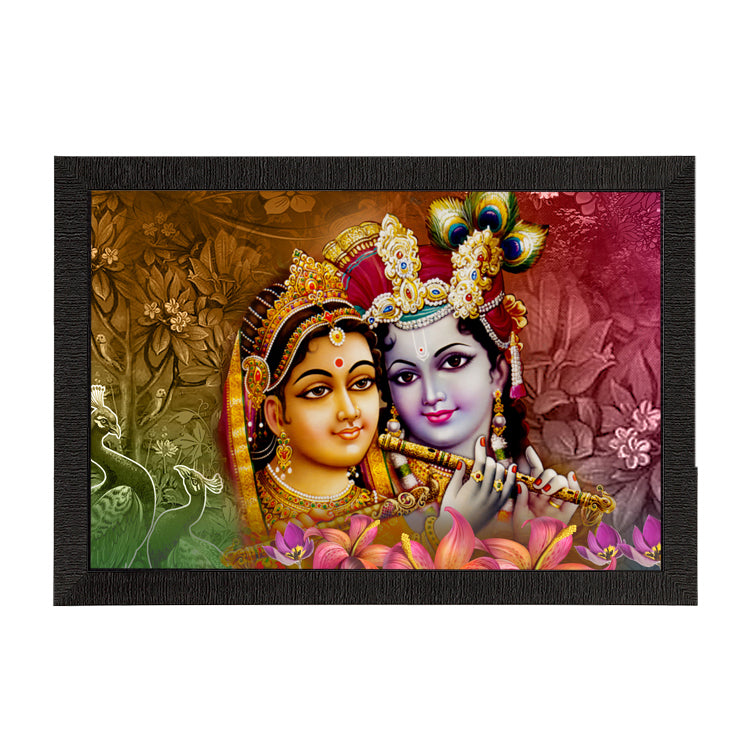 Radha Krishna Playing Flute Satin Matt Texture UV Art Painting Kafalo