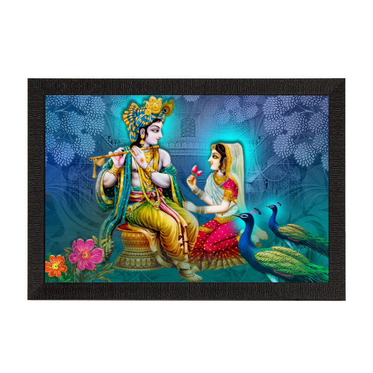 Radha Krishna Playing Flute Satin Matt Texture UV Art Painting Kafalo