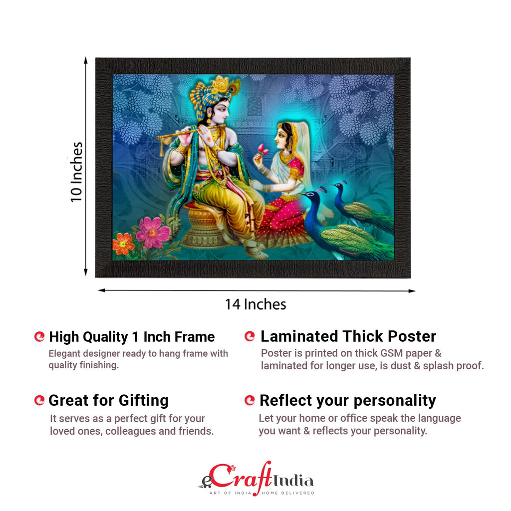 Radha Krishna Playing Flute Satin Matt Texture UV Art Painting Kafalo