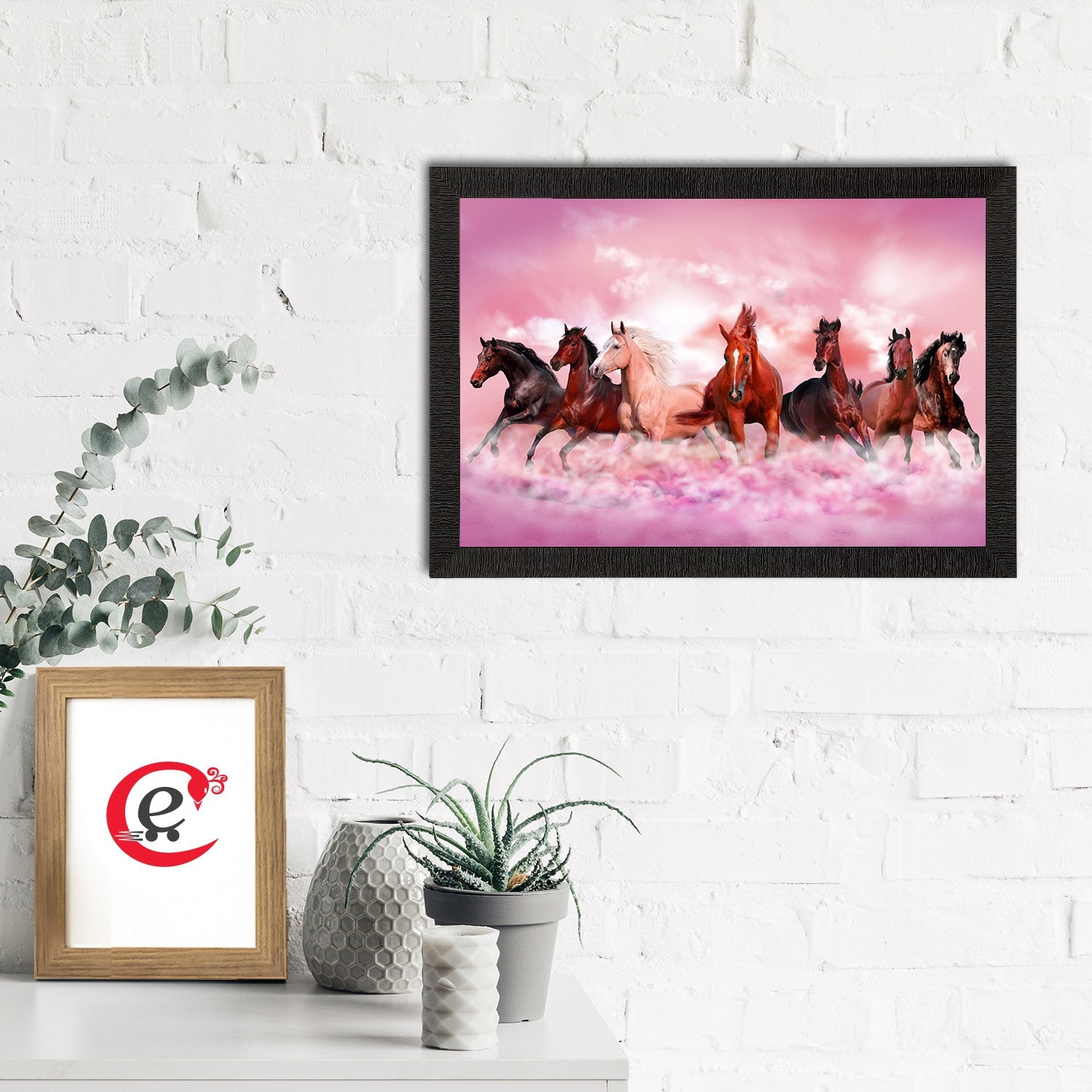 Seven Running Horses Painting Digital Printed Animal Wall Art Kafalo