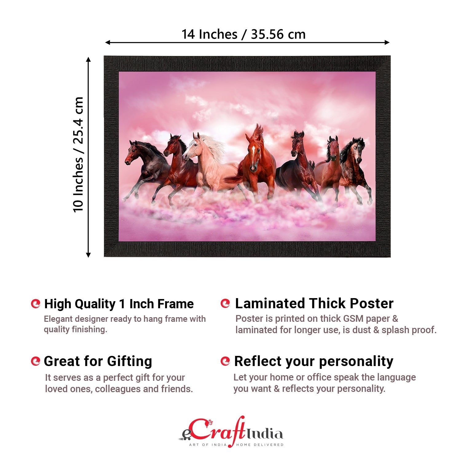 Seven Running Horses Painting Digital Printed Animal Wall Art Kafalo