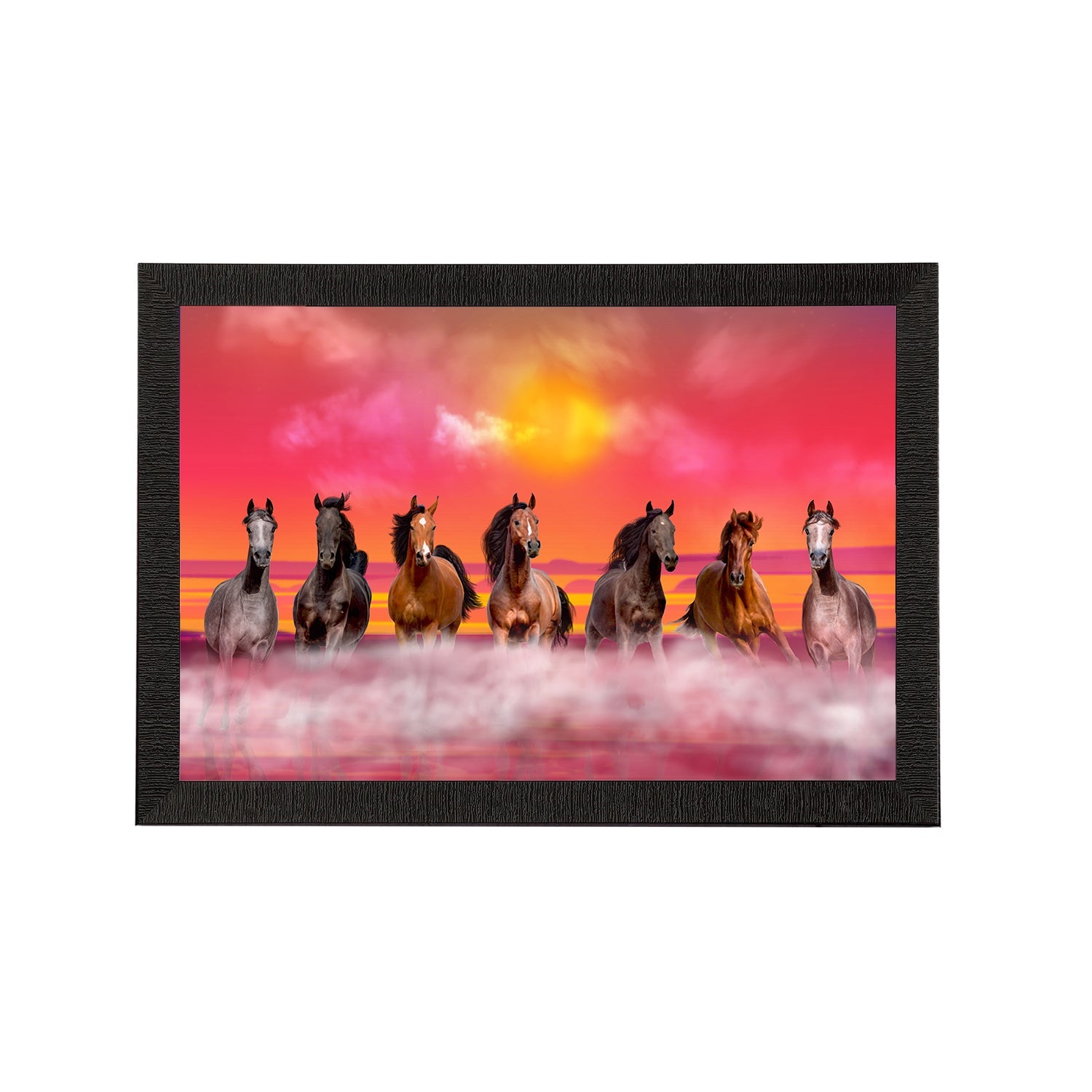 Seven Running Horses Painting Digital Printed Animal Wall Art Kafalo