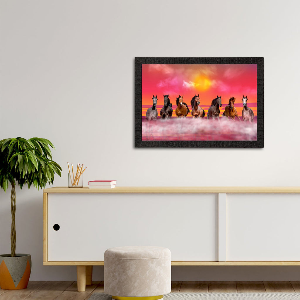 Seven Running Horses Painting Digital Printed Animal Wall Art Kafalo