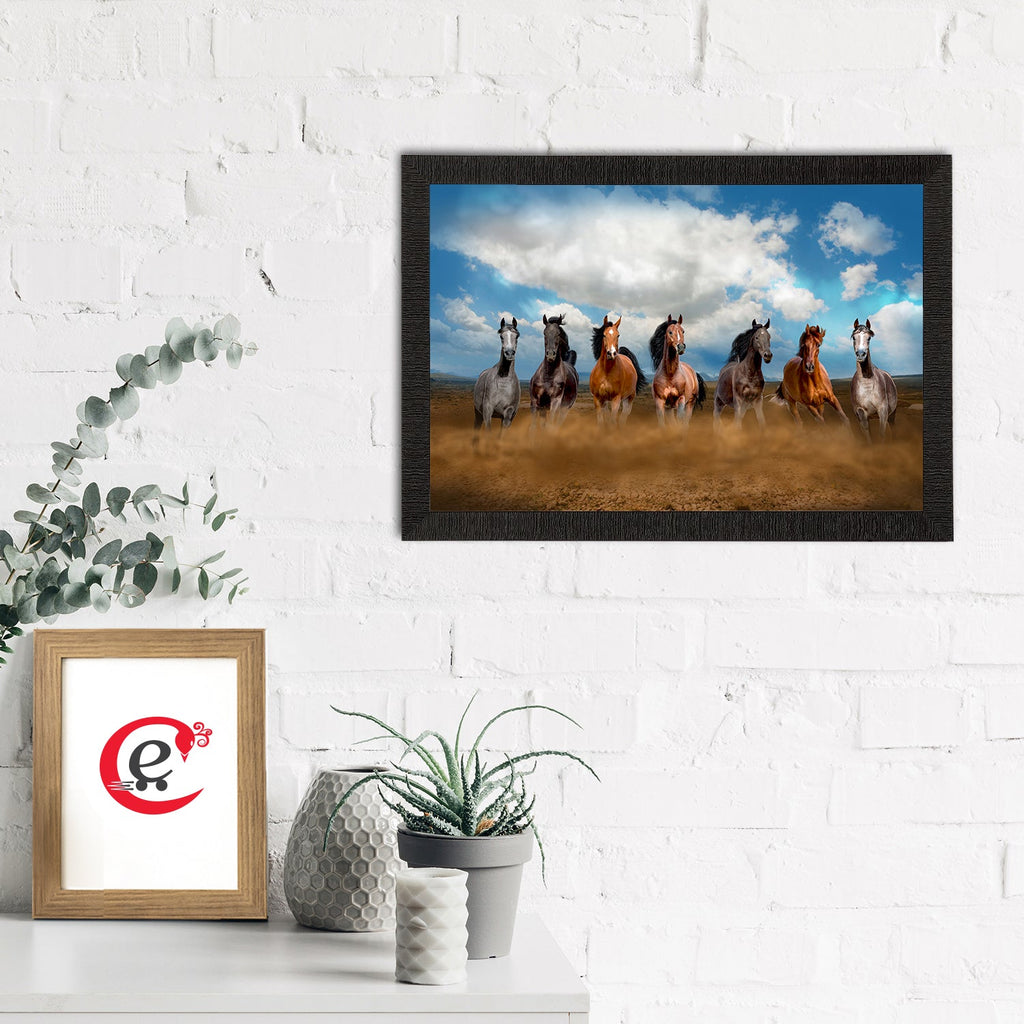 Seven Running Horses Painting Digital Printed Animal Wall Art Kafalo