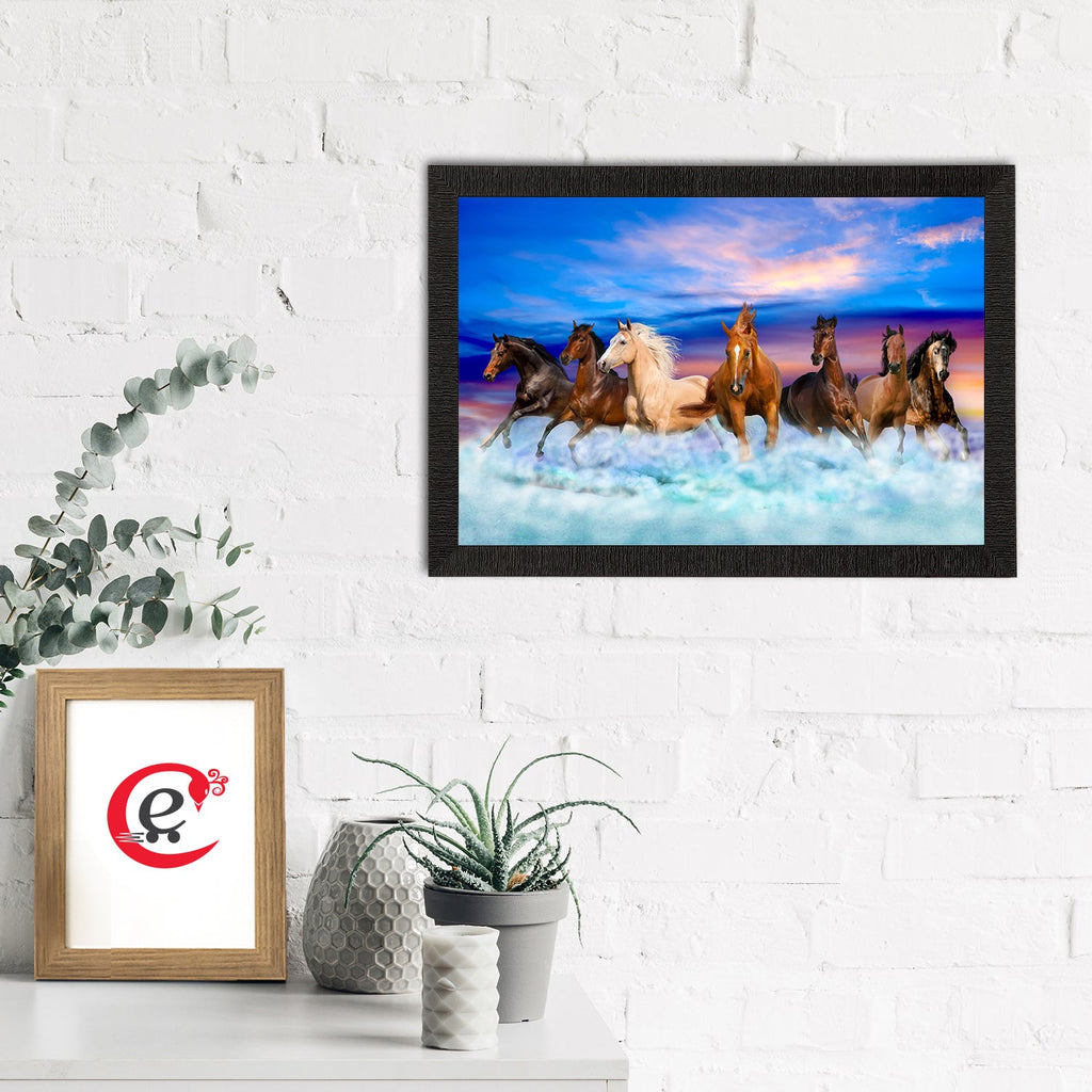 Seven Running Horses Painting Digital Printed Animal Wall Art Kafalo