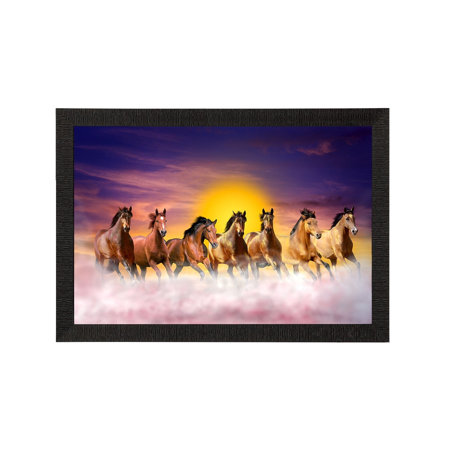 Seven Running Horses Painting Digital Printed Animal Wall Art Kafalo