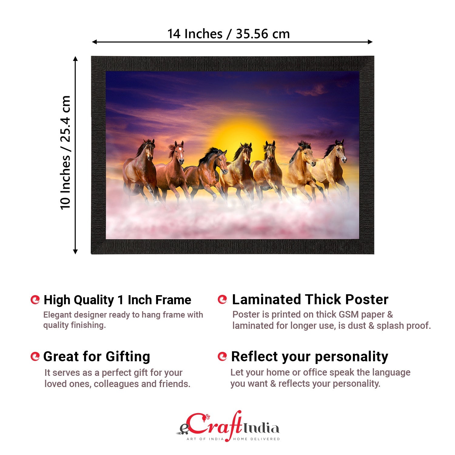 Seven Running Horses Painting Digital Printed Animal Wall Art Kafalo