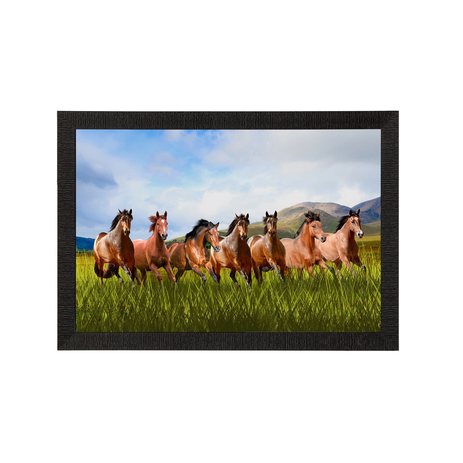 Seven Running Horses Painting Digital Printed Animal Wall Art Kafalo