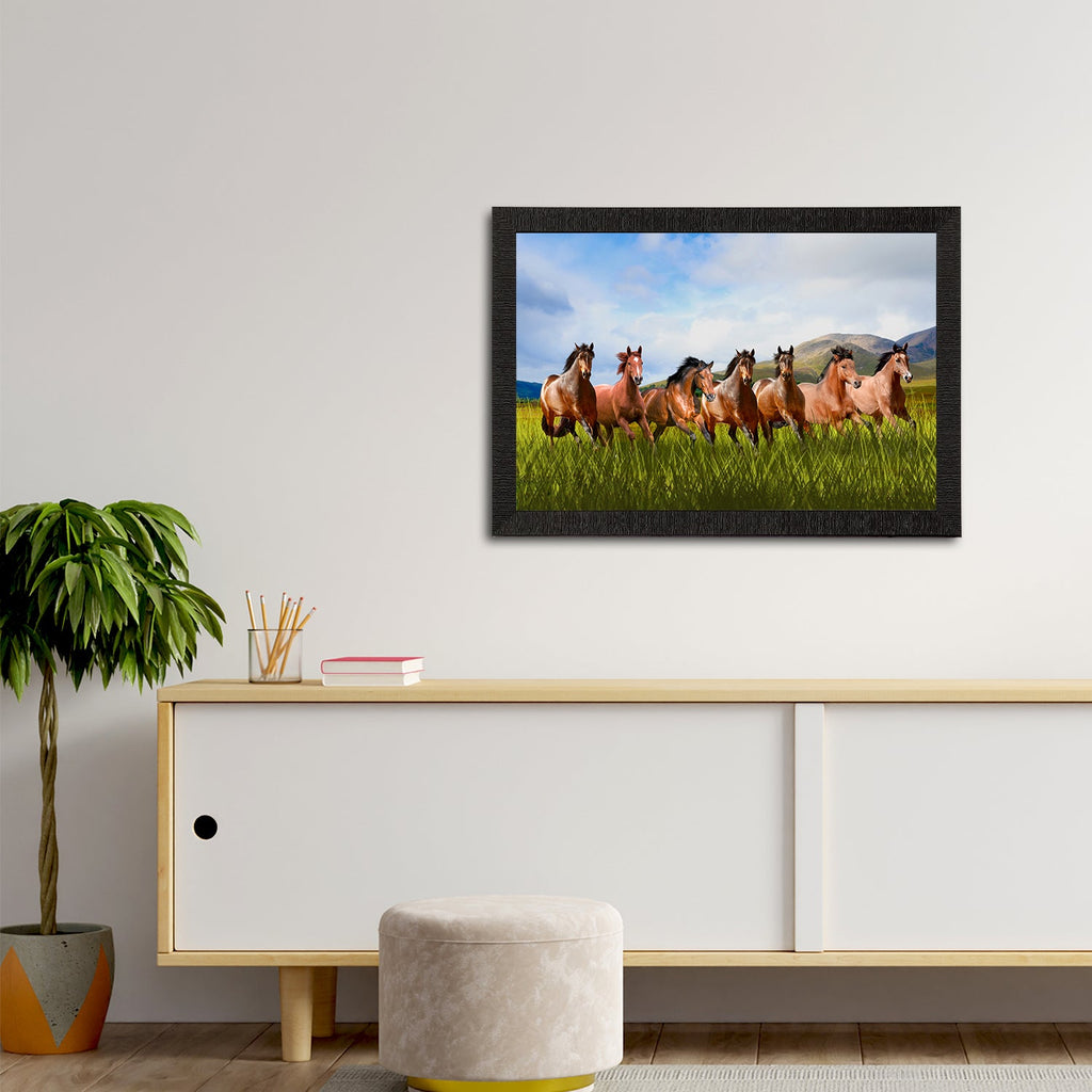 Seven Running Horses Painting Digital Printed Animal Wall Art Kafalo