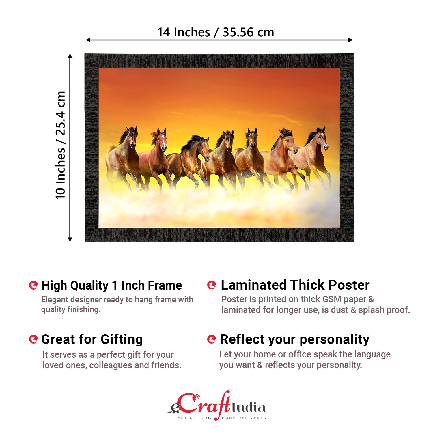 Seven Running Horses Painting Digital Printed Animal Wall Art Kafalo