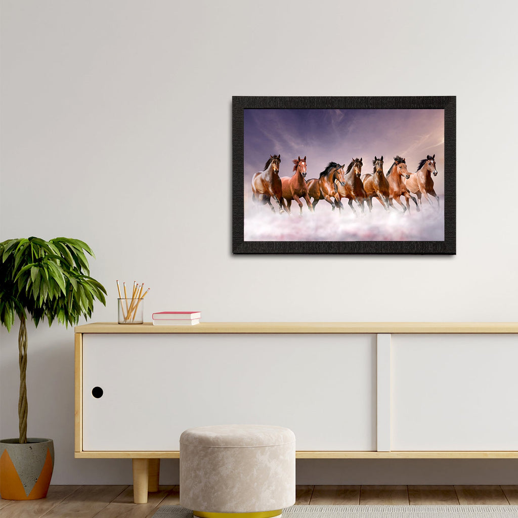 Seven Running Horses Painting Digital Printed Animal Wall Art Kafalo