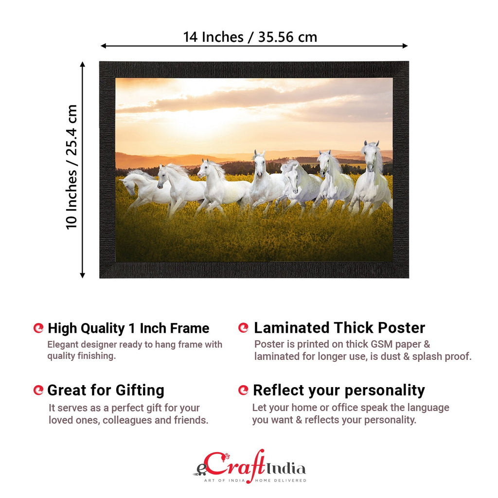 7 White Running Horses Painting Digital Printed Animal Wall Art Kafalo