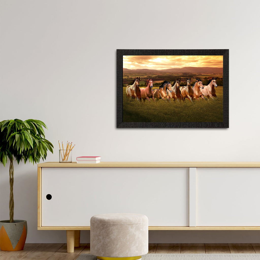 Seven Running Horses Painting Digital Printed Animal Wall Art Kafalo
