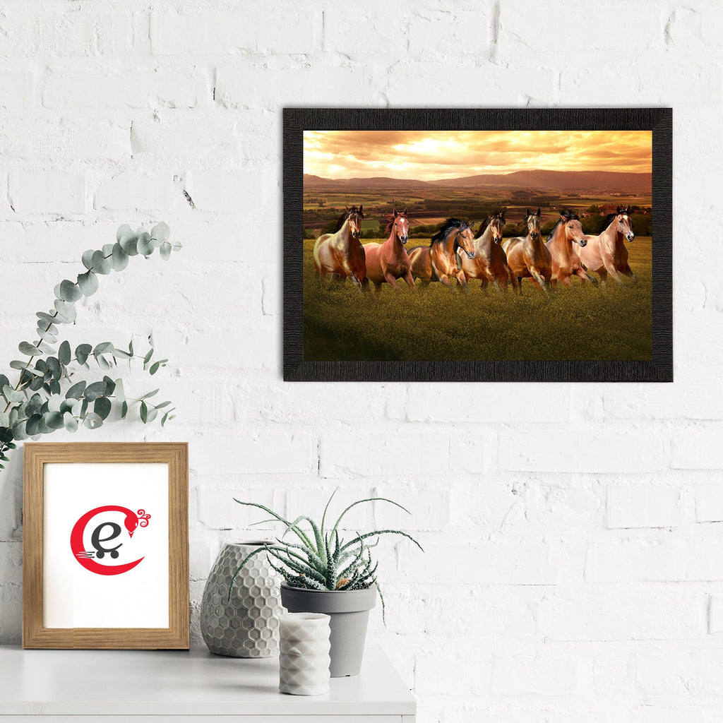 Seven Running Horses Painting Digital Printed Animal Wall Art Kafalo