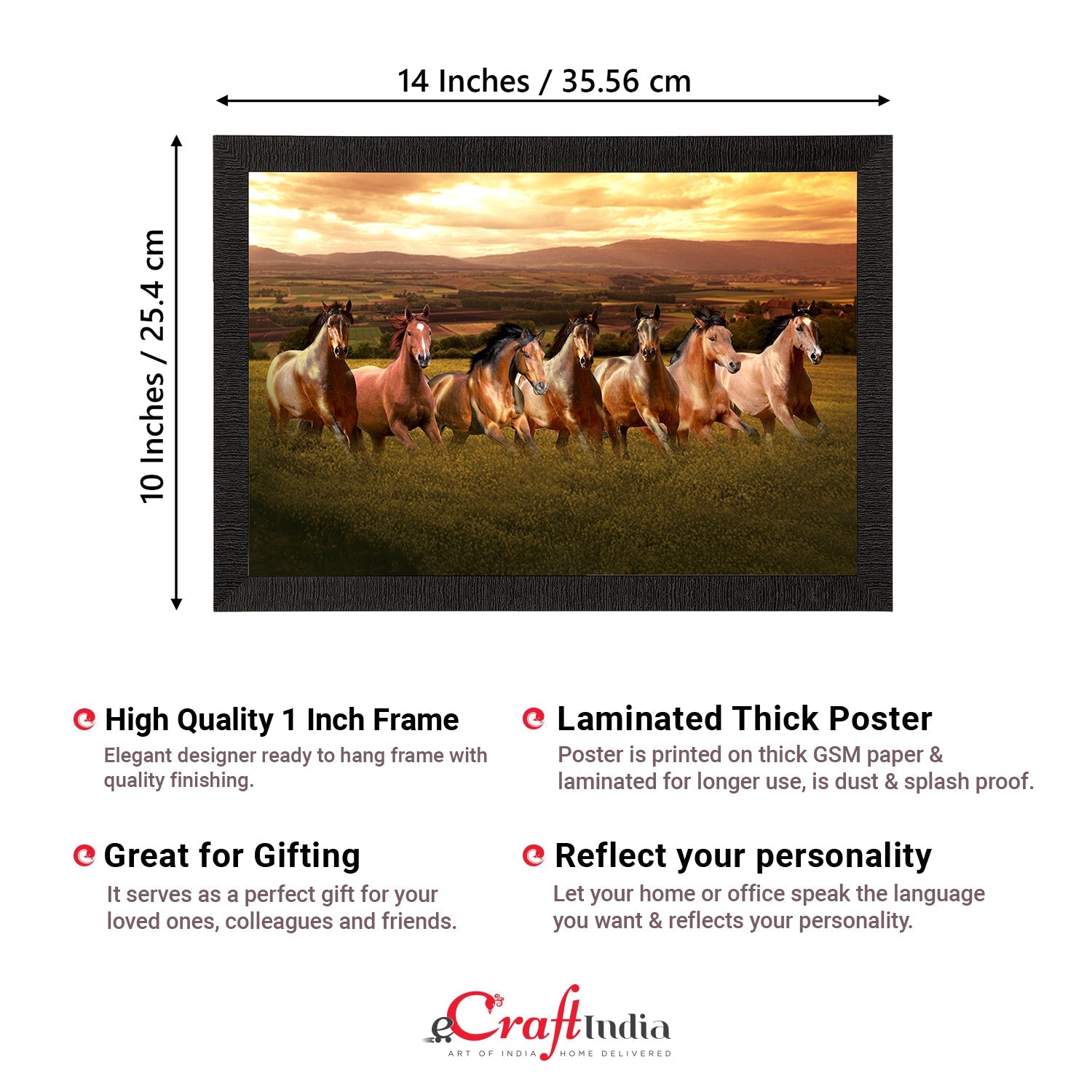 Seven Running Horses Painting Digital Printed Animal Wall Art Kafalo