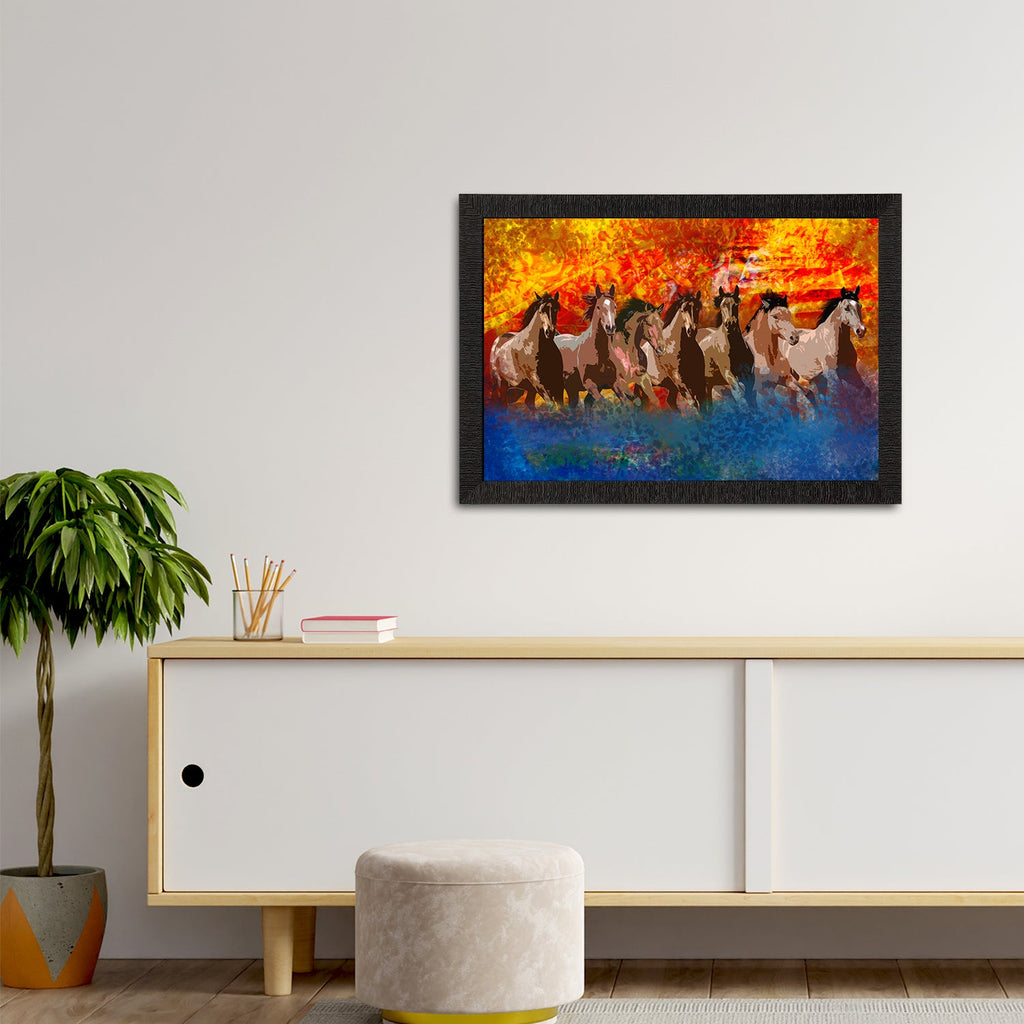 Seven Running Horses Painting Digital Printed Animal Wall Art Kafalo