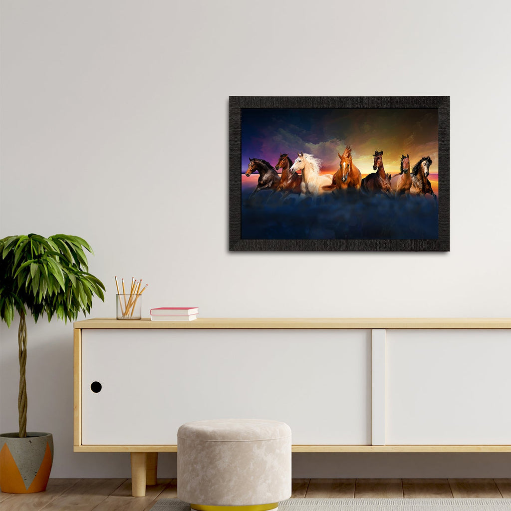 Seven Running Horses Painting Digital Printed Animal Wall Art Kafalo