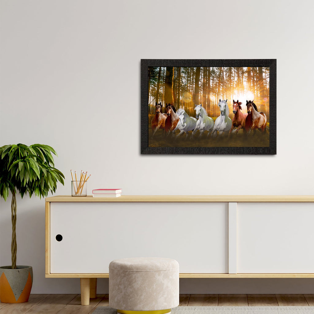 Seven Running Horses Painting Digital Printed Animal Wall Art Kafalo
