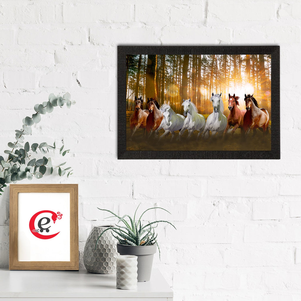 Seven Running Horses Painting Digital Printed Animal Wall Art Kafalo