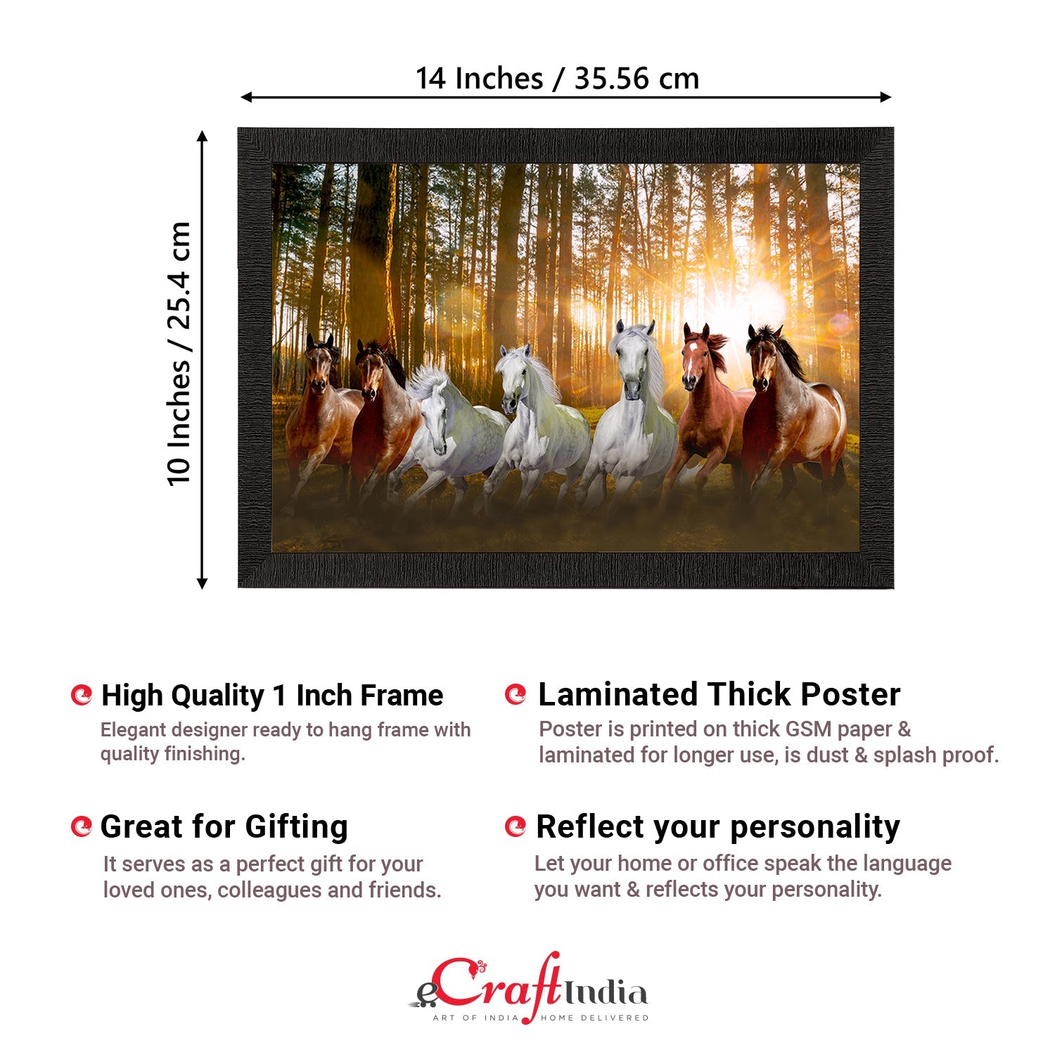 Seven Running Horses Painting Digital Printed Animal Wall Art Kafalo