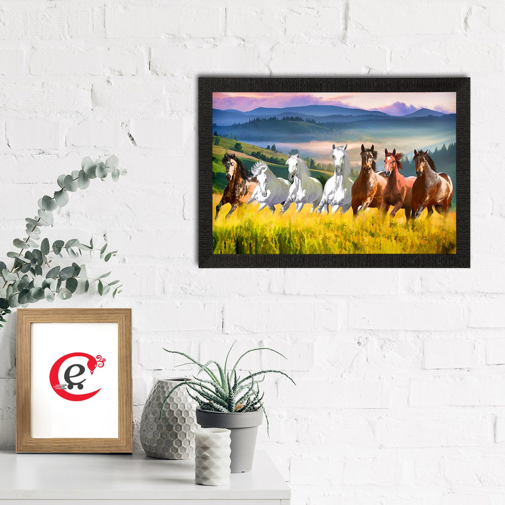 Seven Running Horses Painting Digital Printed Animal Wall Art Kafalo