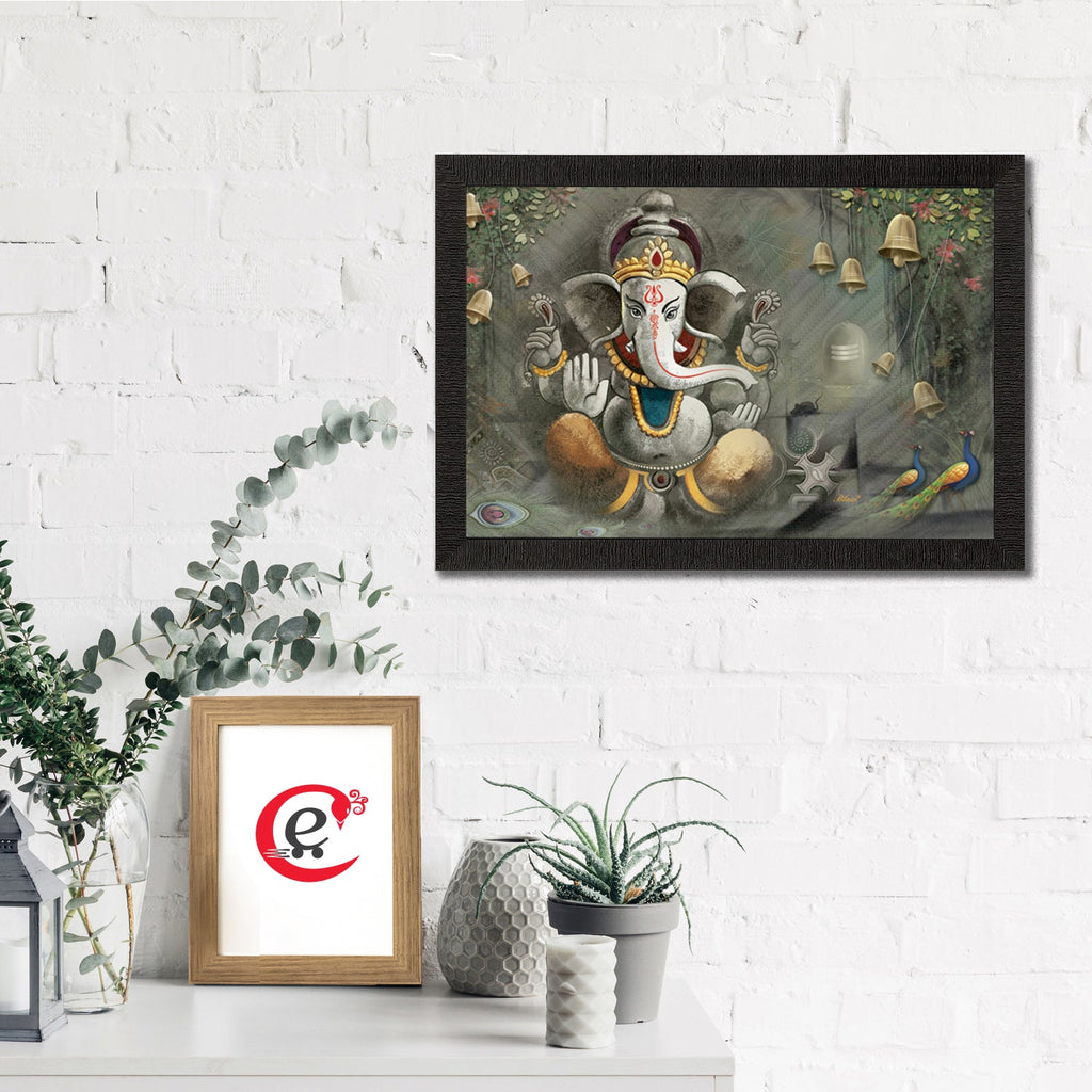 Lord Ganesha Satin Matt Texture UV Art Painting Kafalo