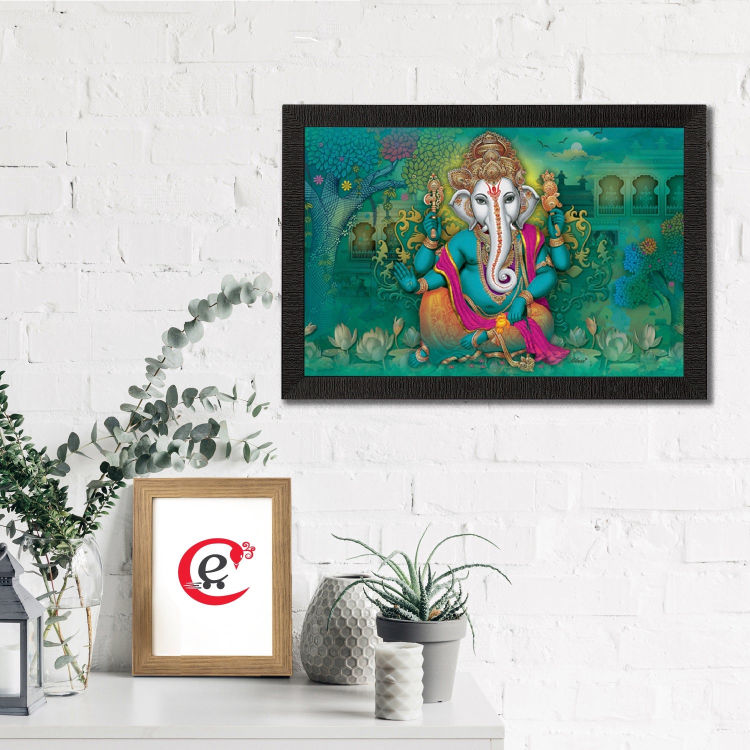 Lord Ganesha Satin Matt Texture UV Art Painting Kafalo