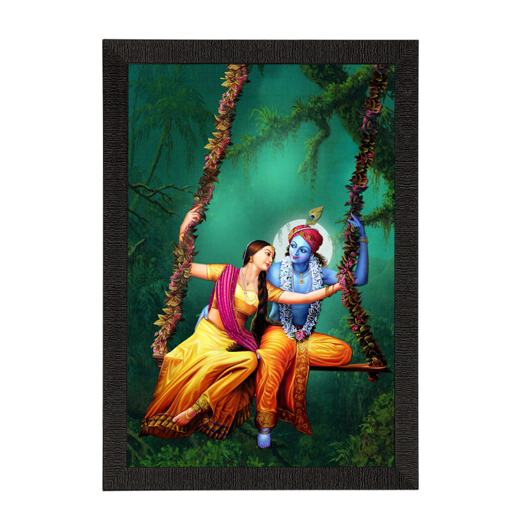 Radha Krishna On Swing Painting Digital Printed Religious Wall Art Kafalo