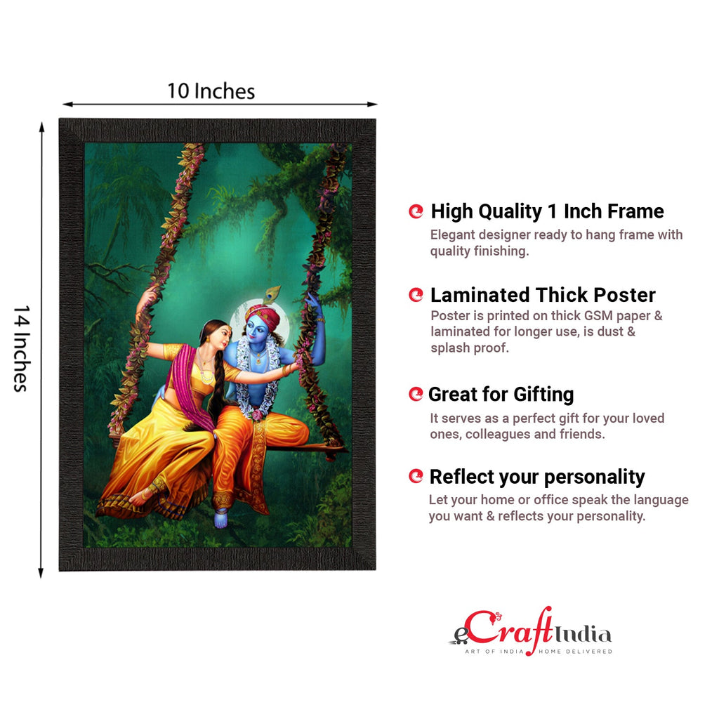 Radha Krishna On Swing Painting Digital Printed Religious Wall Art Kafalo