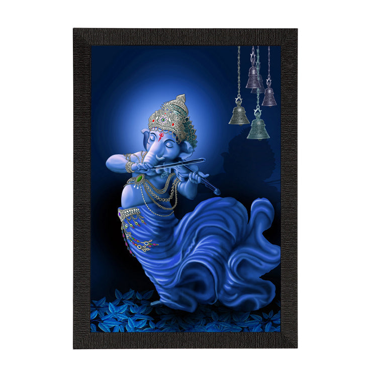 Lord Ganesha Playing Violin Satin Matt Texture UV Art Painting Kafalo