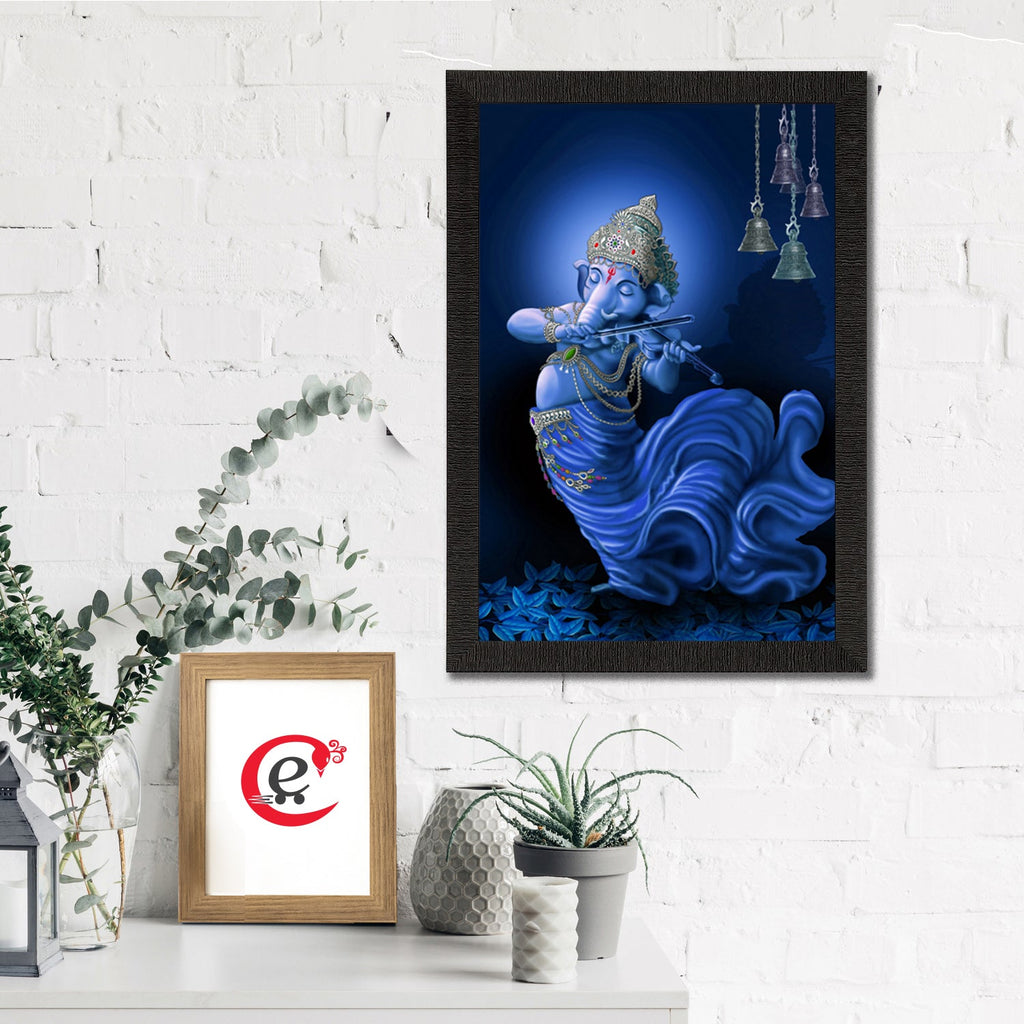 Lord Ganesha Playing Violin Satin Matt Texture UV Art Painting Kafalo