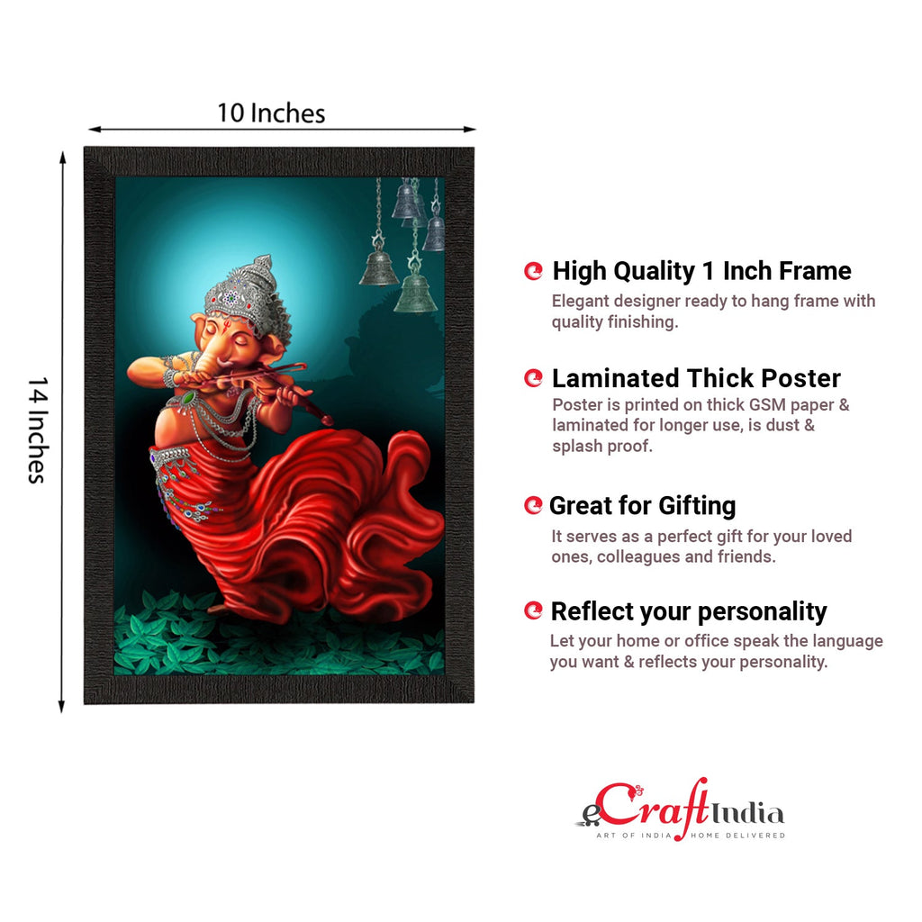 Lord Ganesha Playing Violin Satin Matt Texture UV Art Painting Kafalo