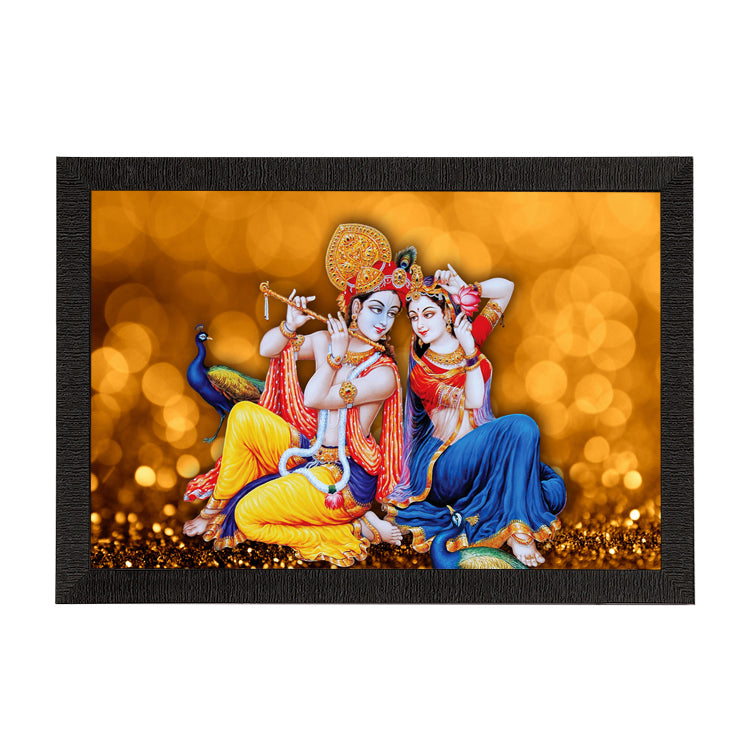 Radha Krishna Playing Flute Satin Matt Texture UV Art Painting Kafalo