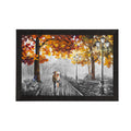 Couple during Rain View Satin Matt Texture UV Art Painting Kafalo