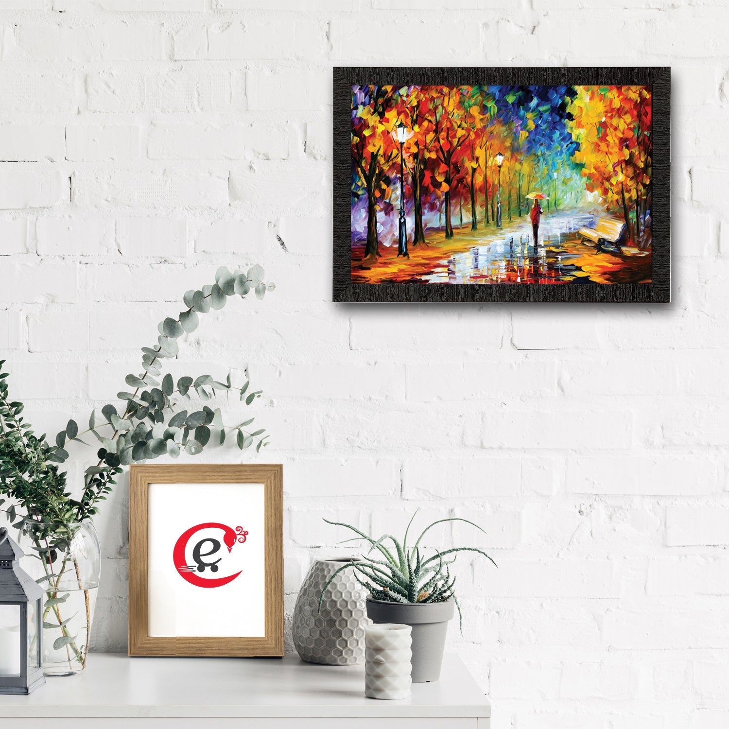 Lovely Rain View Satin Matt Texture UV Art Painting Kafalo