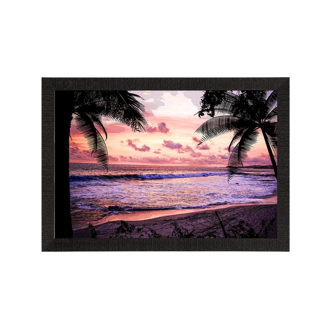 Delightful Sea View Between Trees Satin Matt Texture UV Art Painting Kafalo