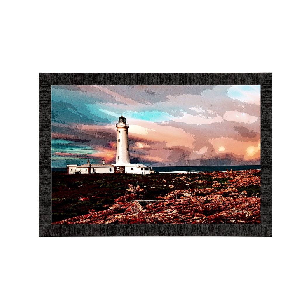 Seaside Lighthouse Scenic View Satin Matt Texture UV Art Painting Kafalo