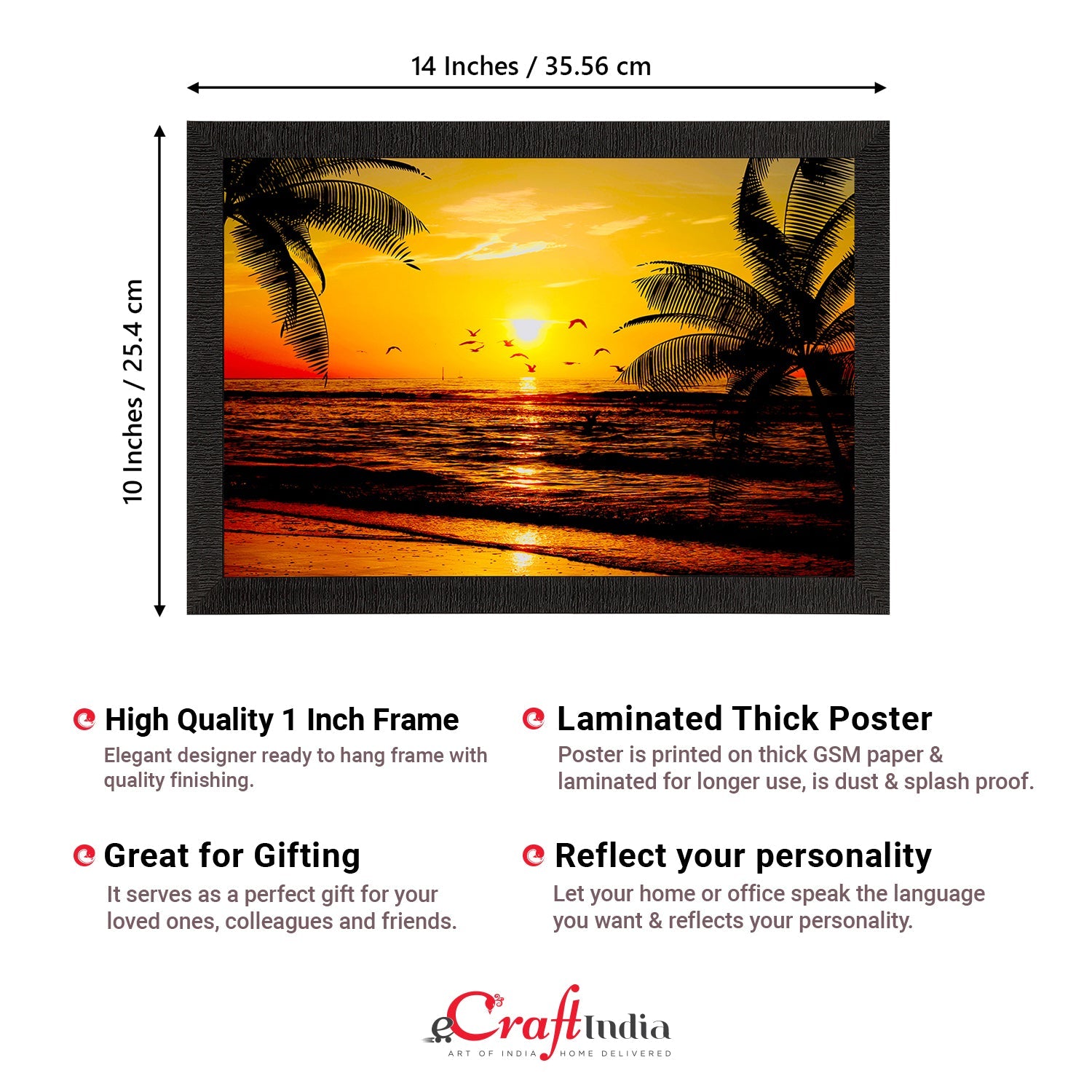 Flying Birds During Sunrise Beach View Satin Matt Texture UV Art Painting Kafalo