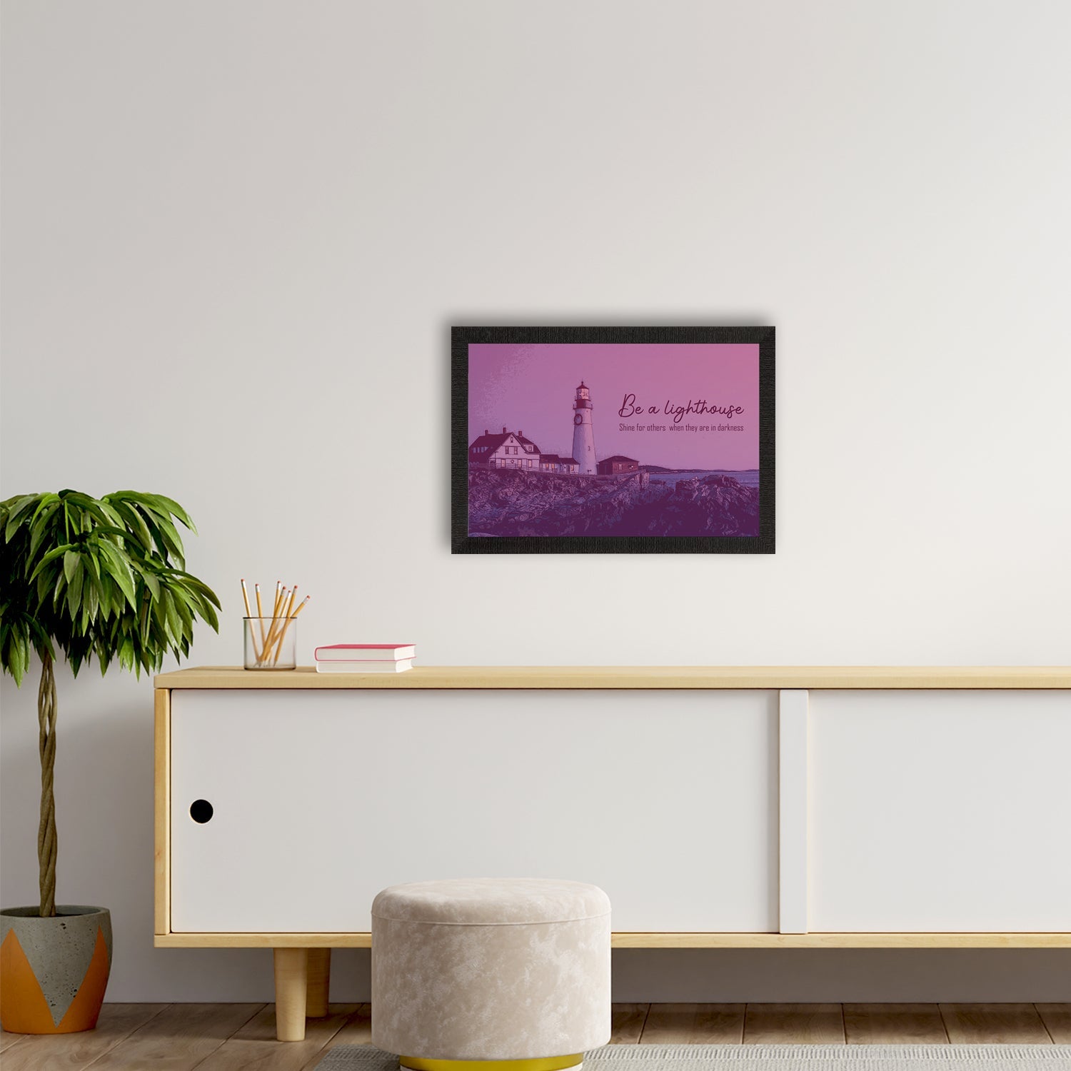 Seaside Lighthouse Scenic View Satin Matt Texture UV Art Painting Kafalo