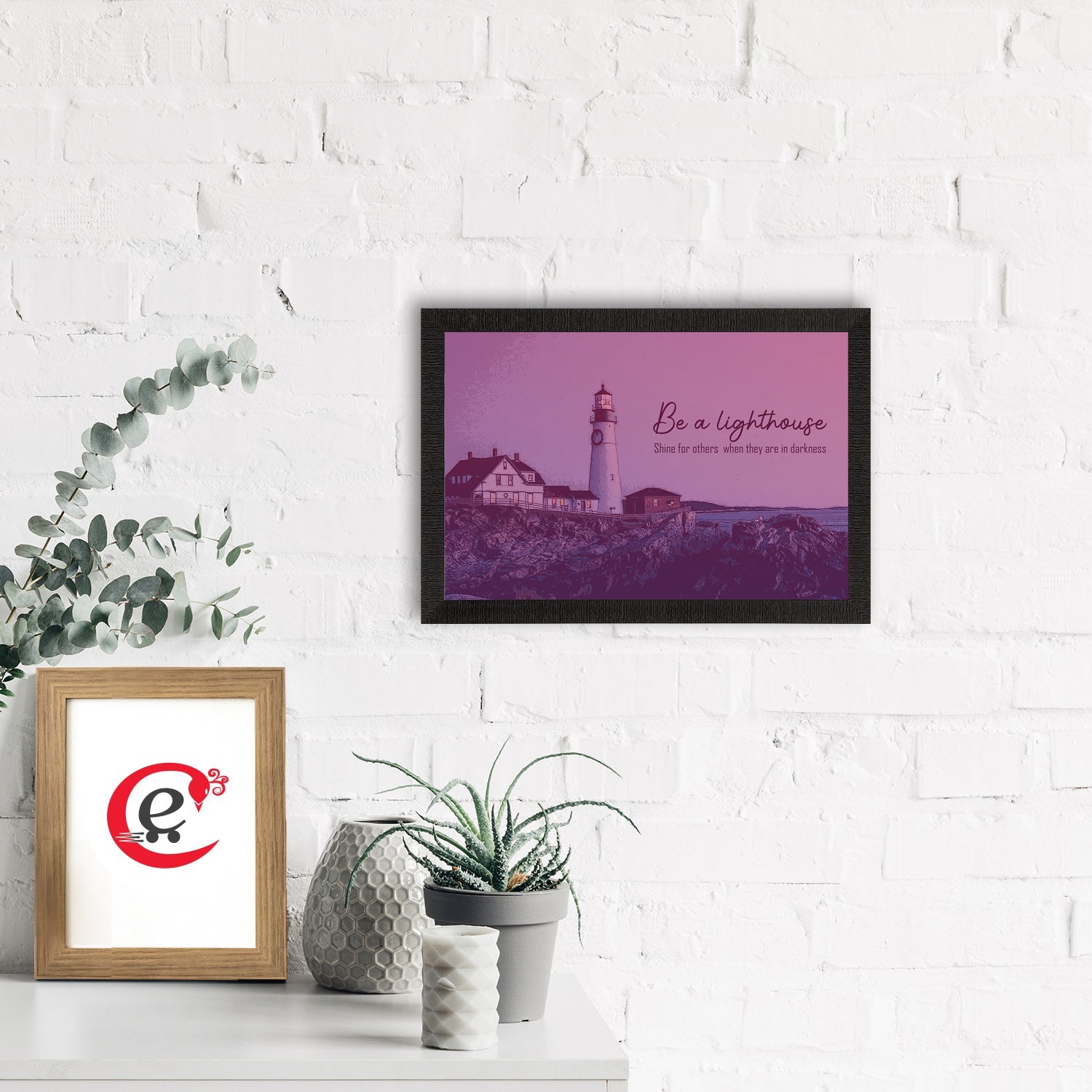 Seaside Lighthouse Scenic View Satin Matt Texture UV Art Painting Kafalo